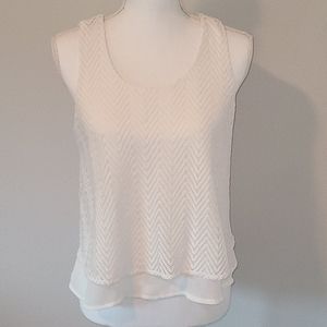 White layered swing tank top - medium